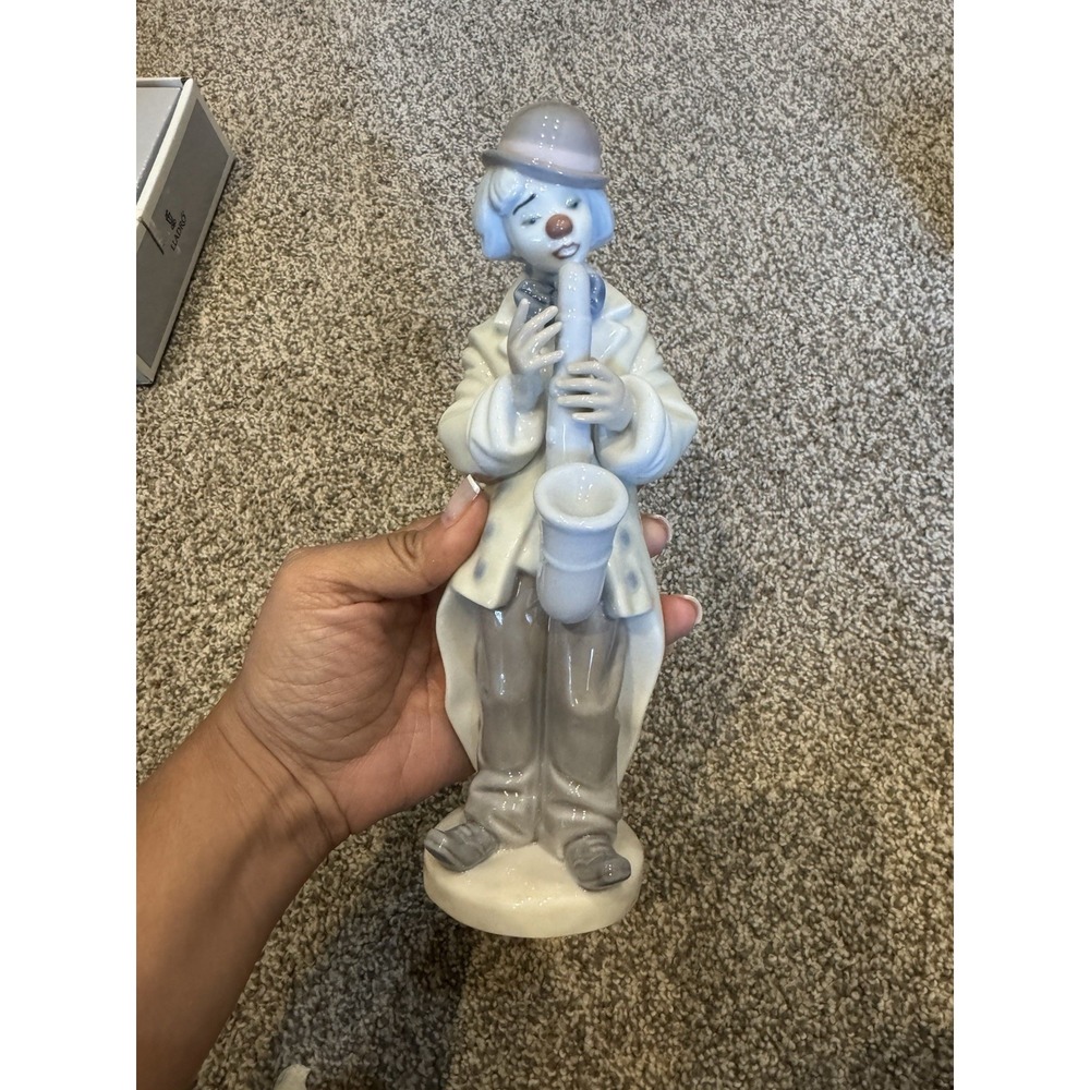 LLADRO 5471‎ Sad Sax Clown W/ Saxophone Excellent W/ Box